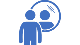 Icon of someone looking in a mirror for self awareness