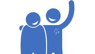 Icon of two people supporting each other